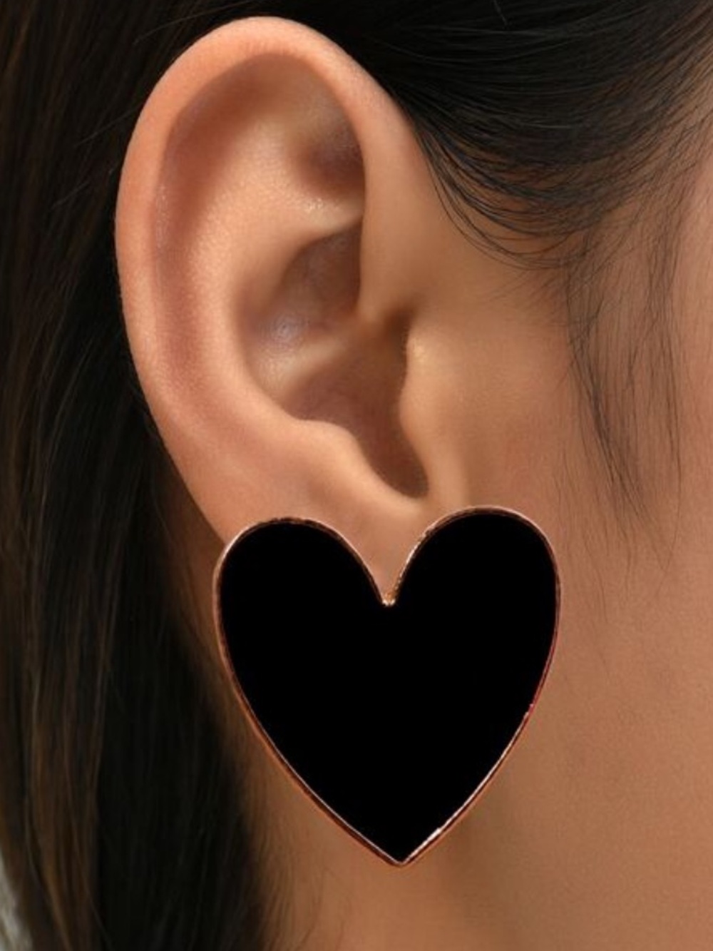 Black Heart Earrings